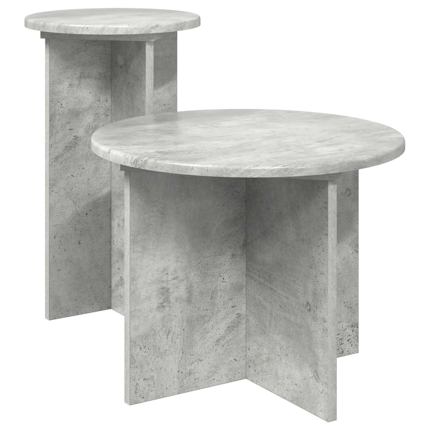 Beistelltisch-Set 2 Stk. Betongrau Ø 45 x 35 cm Holzwerkstoff