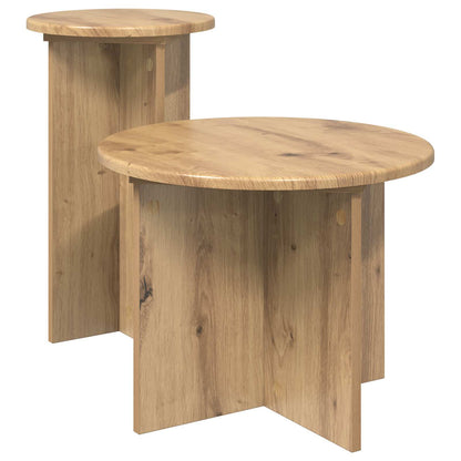 Beistelltisch-Set 2 stk. Artisan-Eiche Ø 45 x 35 cm