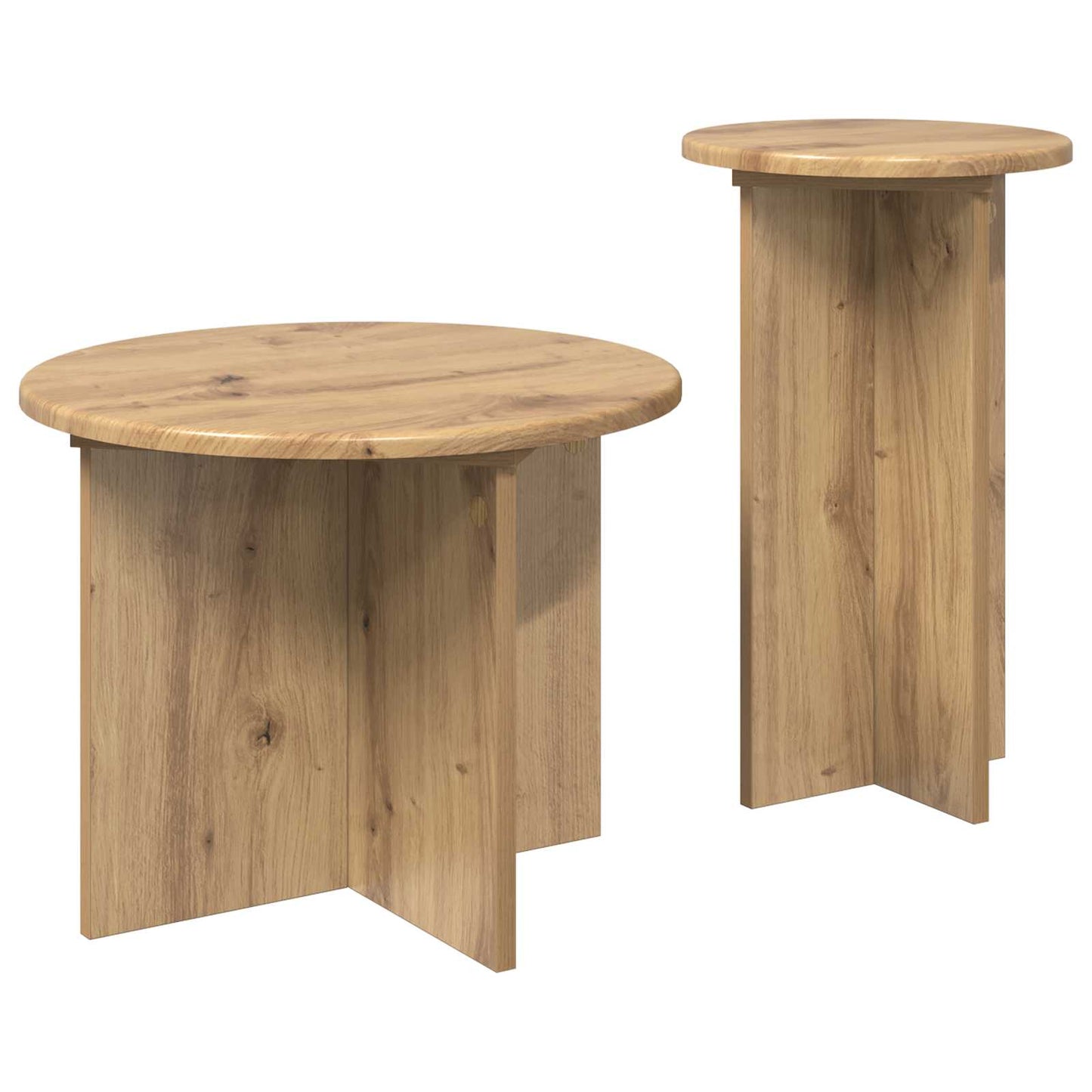 Beistelltisch-Set 2 stk. Artisan-Eiche Ø 45 x 35 cm