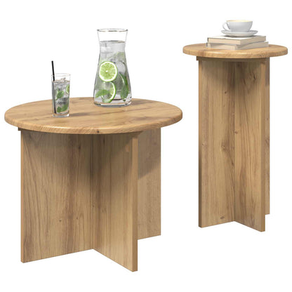 Beistelltisch-Set 2 stk. Artisan-Eiche Ø 45 x 35 cm