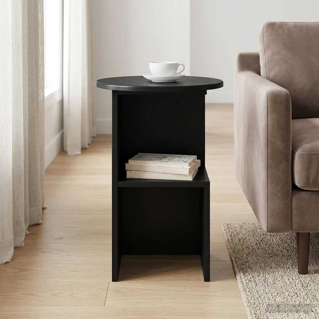 Beistelltisch Schwarz Eichen-Optik Ø 39,5 x 55 cm Holzwerkstoff