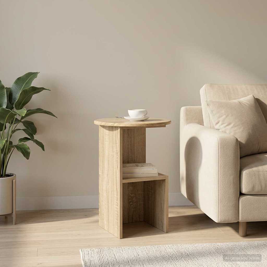 Beistelltisch Sonoma-Eiche Ø 39,5 x 55 cm Holzwerkstoff
