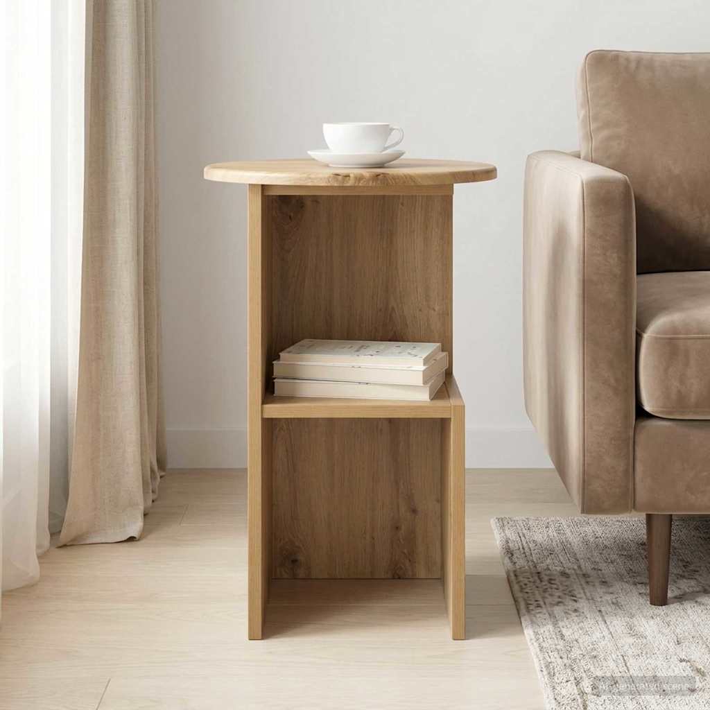 Beistelltisch Artisan-Eiche Ø 39,5 x 55 cm Holzwerkstoff