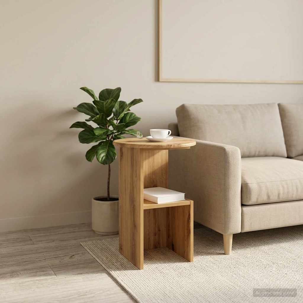 Beistelltisch Artisan-Eiche Ø 39,5 x 55 cm Holzwerkstoff
