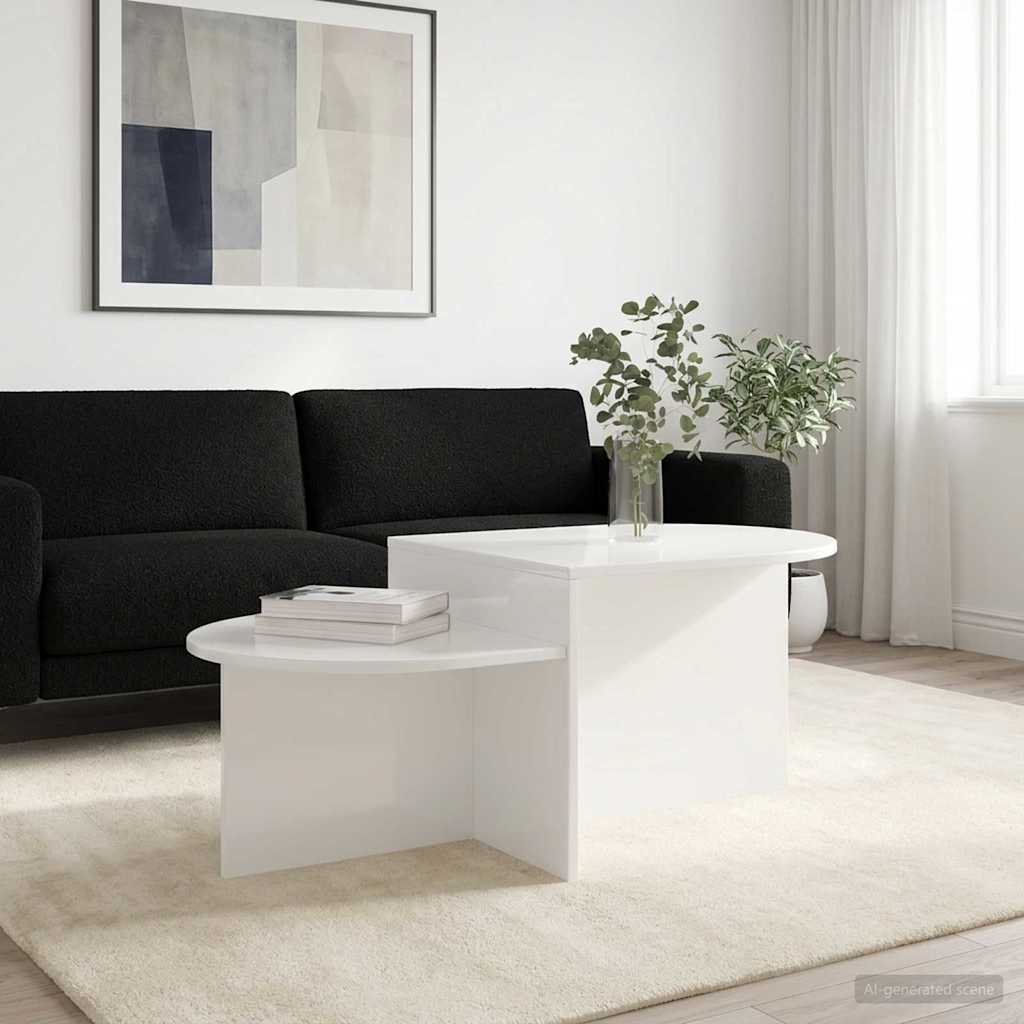 Couchtisch Hochglanz Weiß 100 x 50 x 40 cm Holzwerkstoff