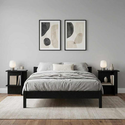 Couchtisch 2 stk. Schwarz Eichen-Optik 40 x 30 x 49 cm