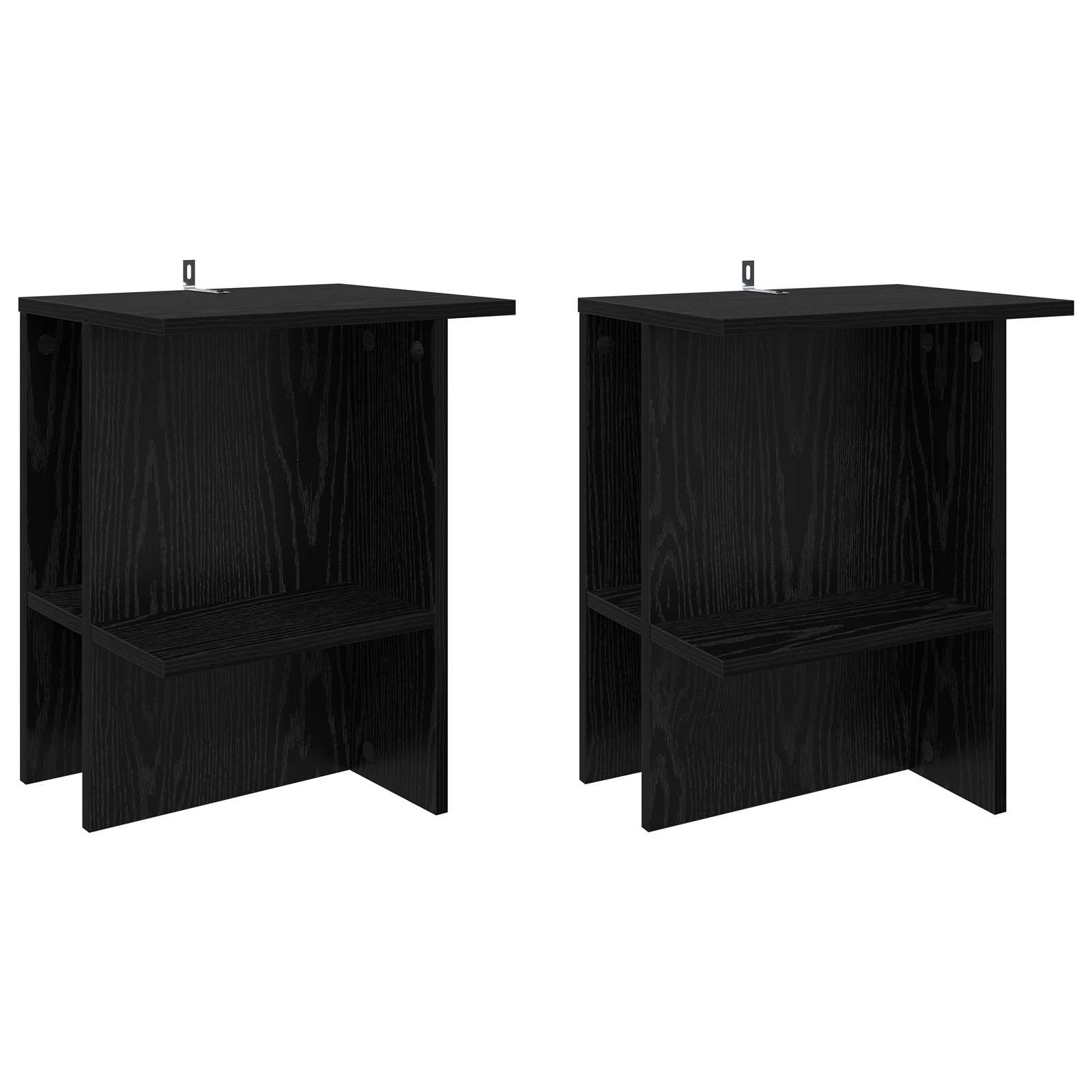 Couchtisch 2 stk. Schwarz Eichen-Optik 40 x 30 x 49 cm