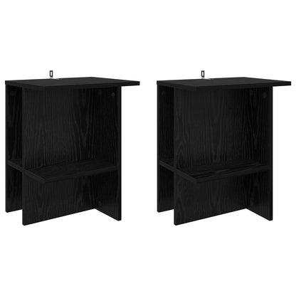 Couchtisch 2 stk. Schwarz Eichen-Optik 40 x 30 x 49 cm