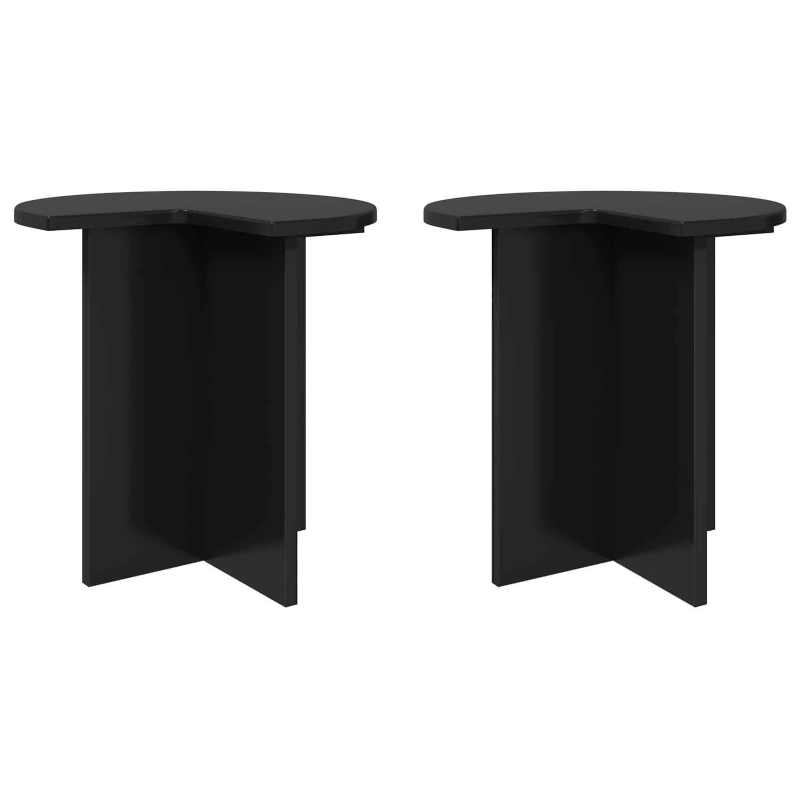 Beistelltisch 2 Stk. Schwarz Eichen-Optik Ø 39 x 38 cm