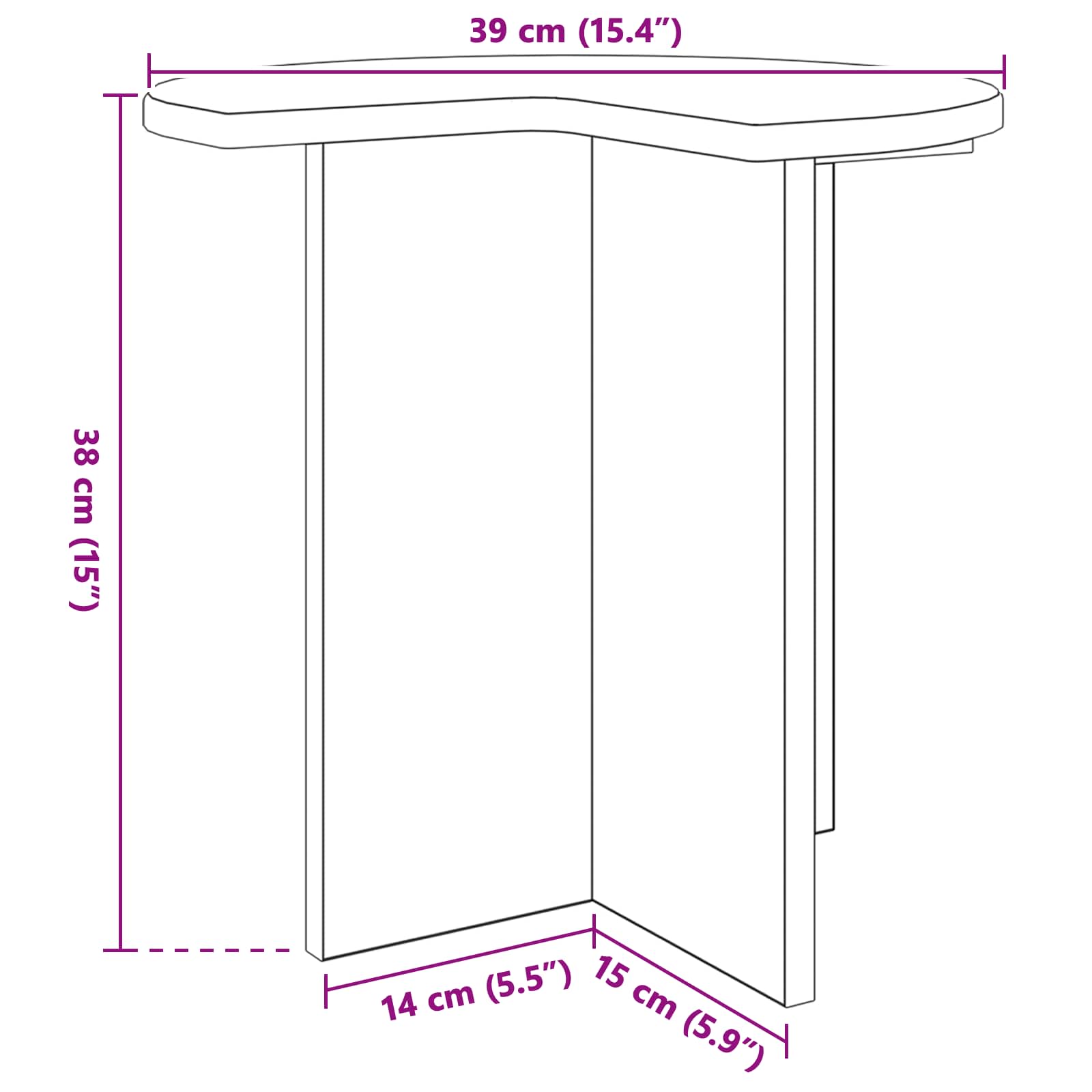 Beistelltisch 2 Stk. Schwarz Eichen-Optik Ø 39 x 38 cm