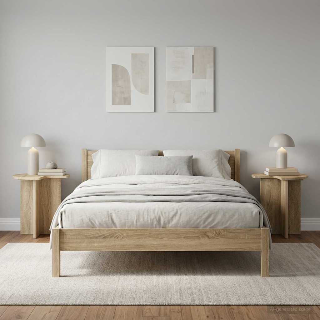 Beistelltisch 2 Stk. Sonoma-Eiche Ø 39 x 38 cm Holzwerkstoff