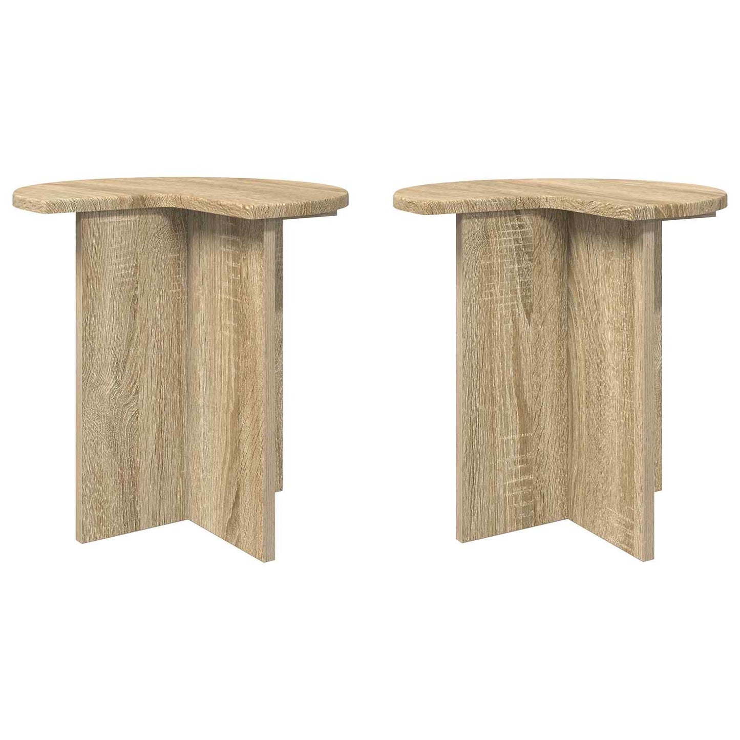 Beistelltisch 2 Stk. Sonoma-Eiche Ø 39 x 38 cm Holzwerkstoff