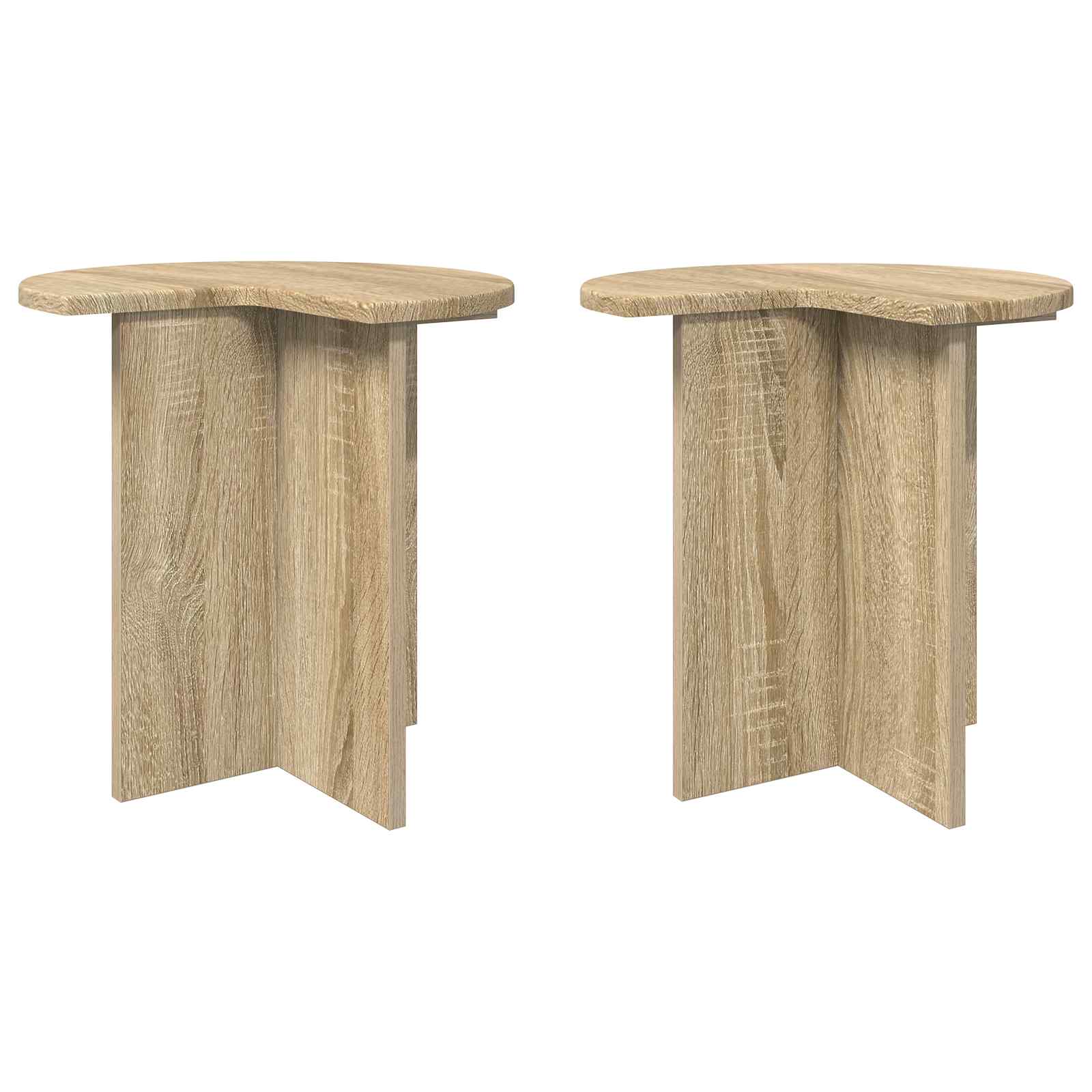 Beistelltisch 2 Stk. Sonoma-Eiche Ø 39 x 38 cm Holzwerkstoff