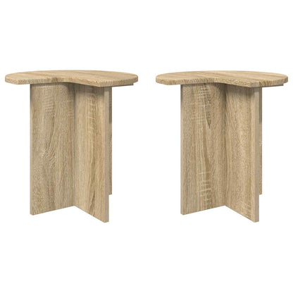 Beistelltisch 2 Stk. Sonoma-Eiche Ø 39 x 38 cm Holzwerkstoff