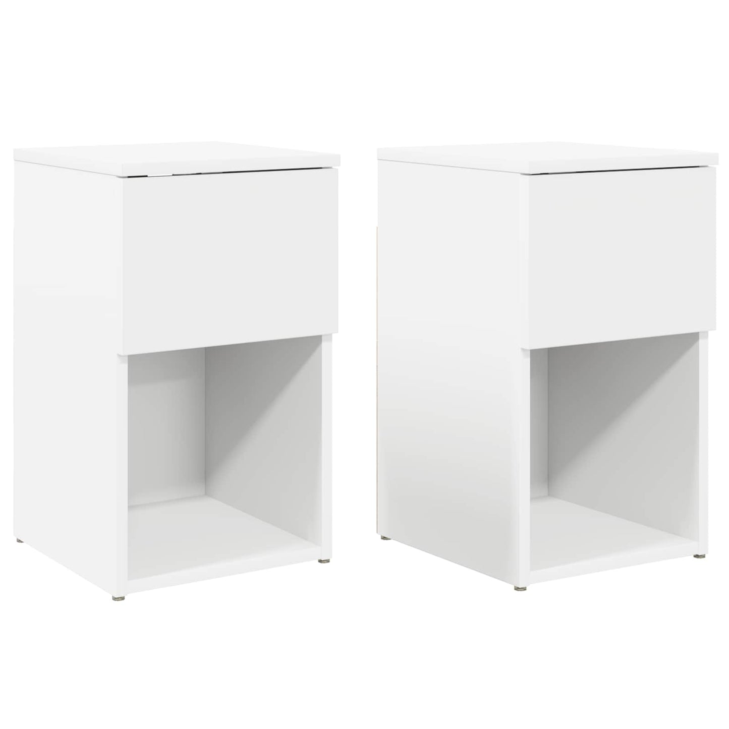 Bettschrank 2 Stk. Weiß 29 x 31,5 x 49 cm Holzwerkstoff