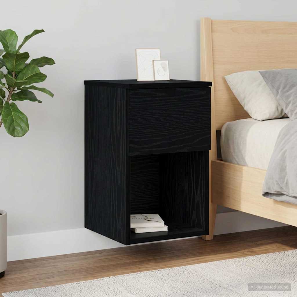 Bettschrank 2 Stk. Schwarz Eichen-Optik 29 x 31,5 x 49 cm