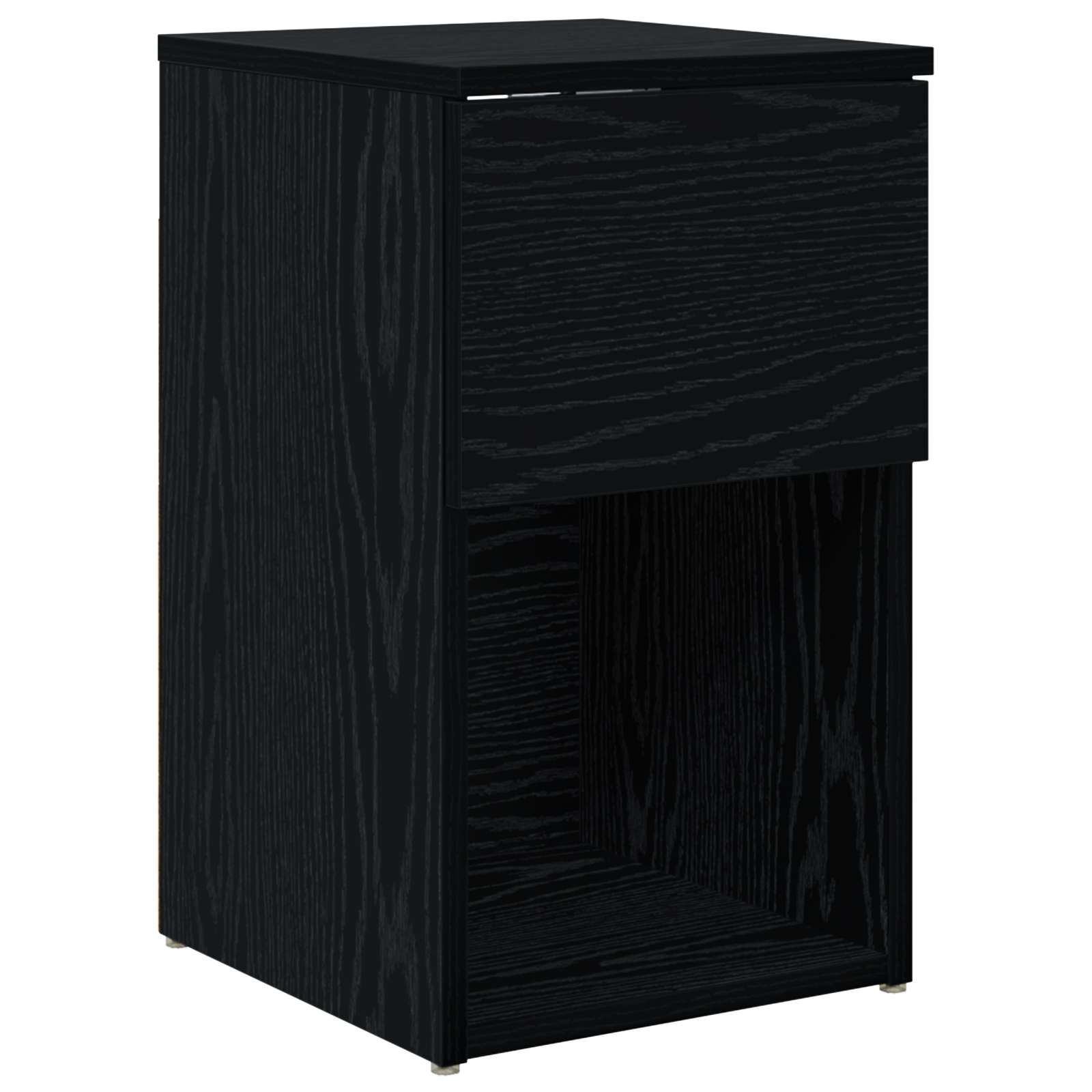 Bettschrank 2 Stk. Schwarz Eichen-Optik 29 x 31,5 x 49 cm