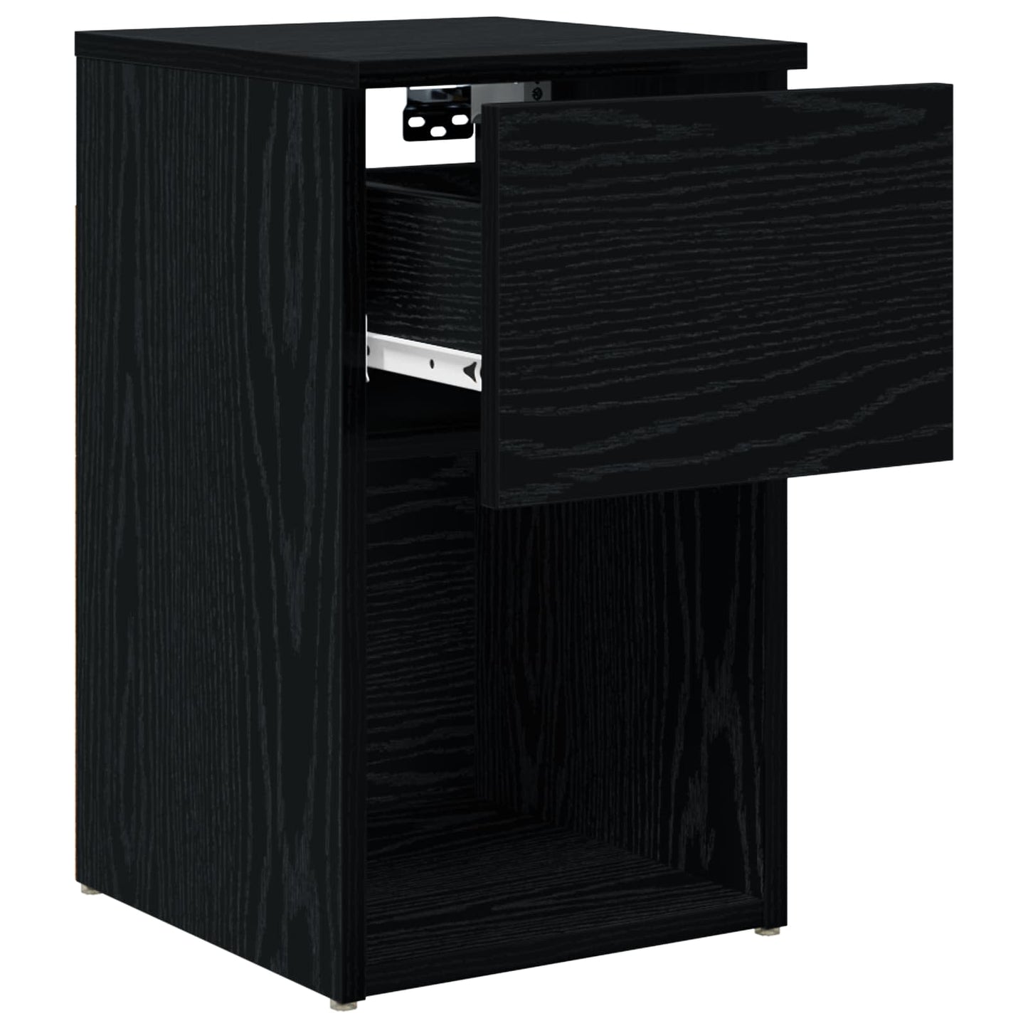 Bettschrank 2 Stk. Schwarz Eichen-Optik 29 x 31,5 x 49 cm