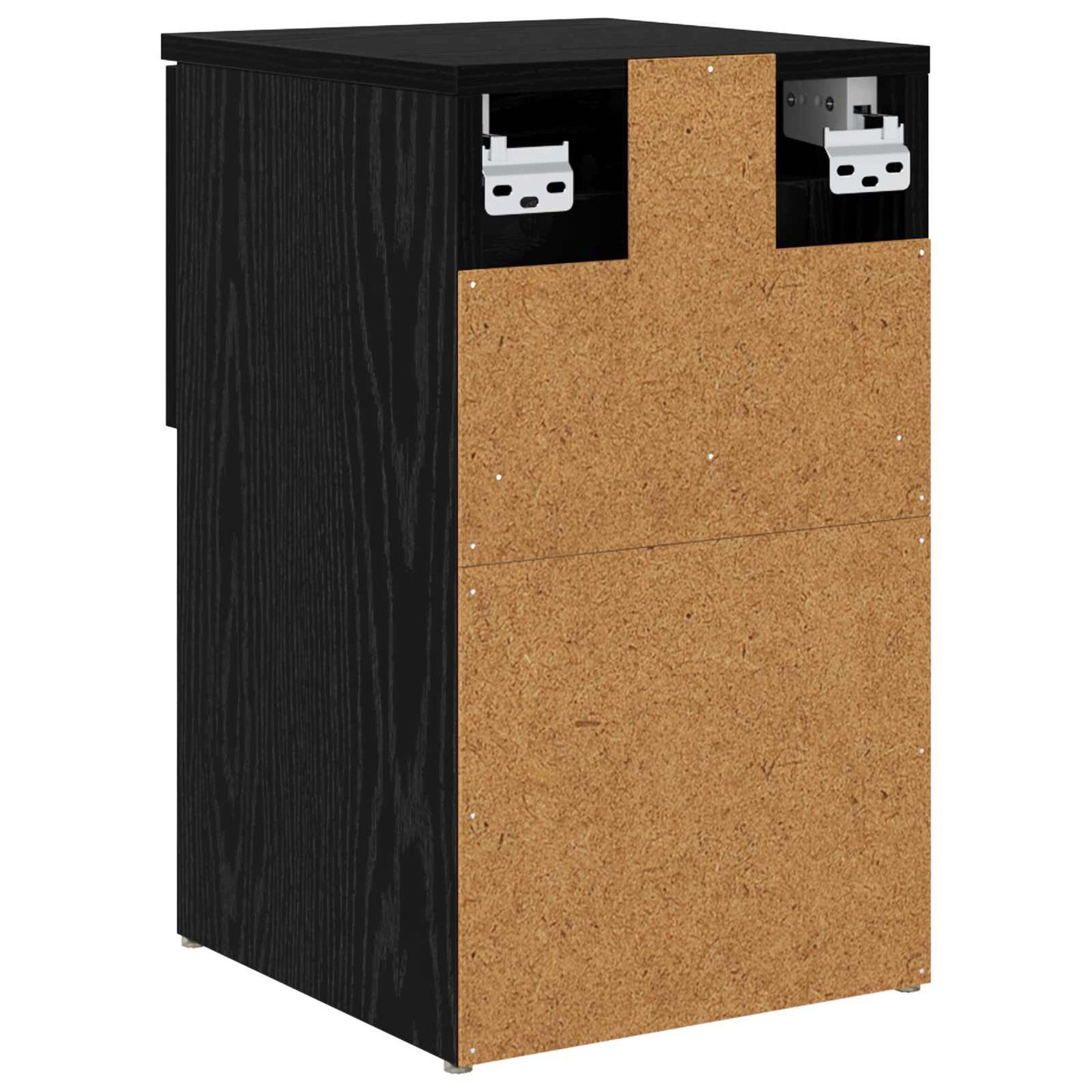 Bettschrank 2 Stk. Schwarz Eichen-Optik 29 x 31,5 x 49 cm