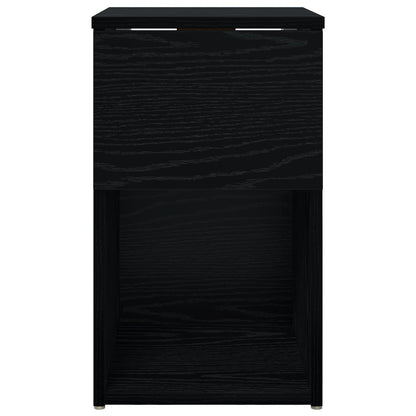 Bettschrank 2 Stk. Schwarz Eichen-Optik 29 x 31,5 x 49 cm