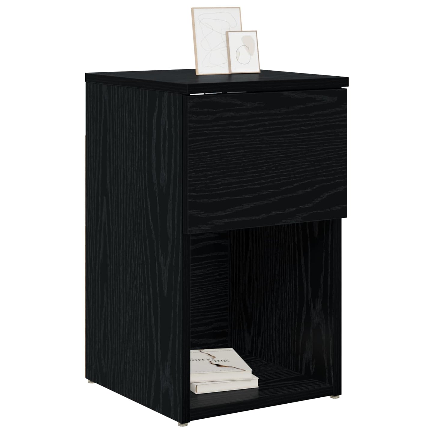 Bettschrank 2 Stk. Schwarz Eichen-Optik 29 x 31,5 x 49 cm