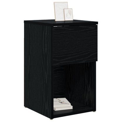 Bettschrank 2 Stk. Schwarz Eichen-Optik 29 x 31,5 x 49 cm