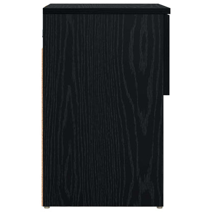 Bettschrank 2 Stk. Schwarz Eichen-Optik 29 x 31,5 x 49 cm