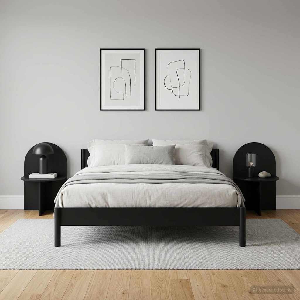 Nachttisch 2 stk. Schwarze Eiche 48 x 49 x 65 cm Holzwerkstoff