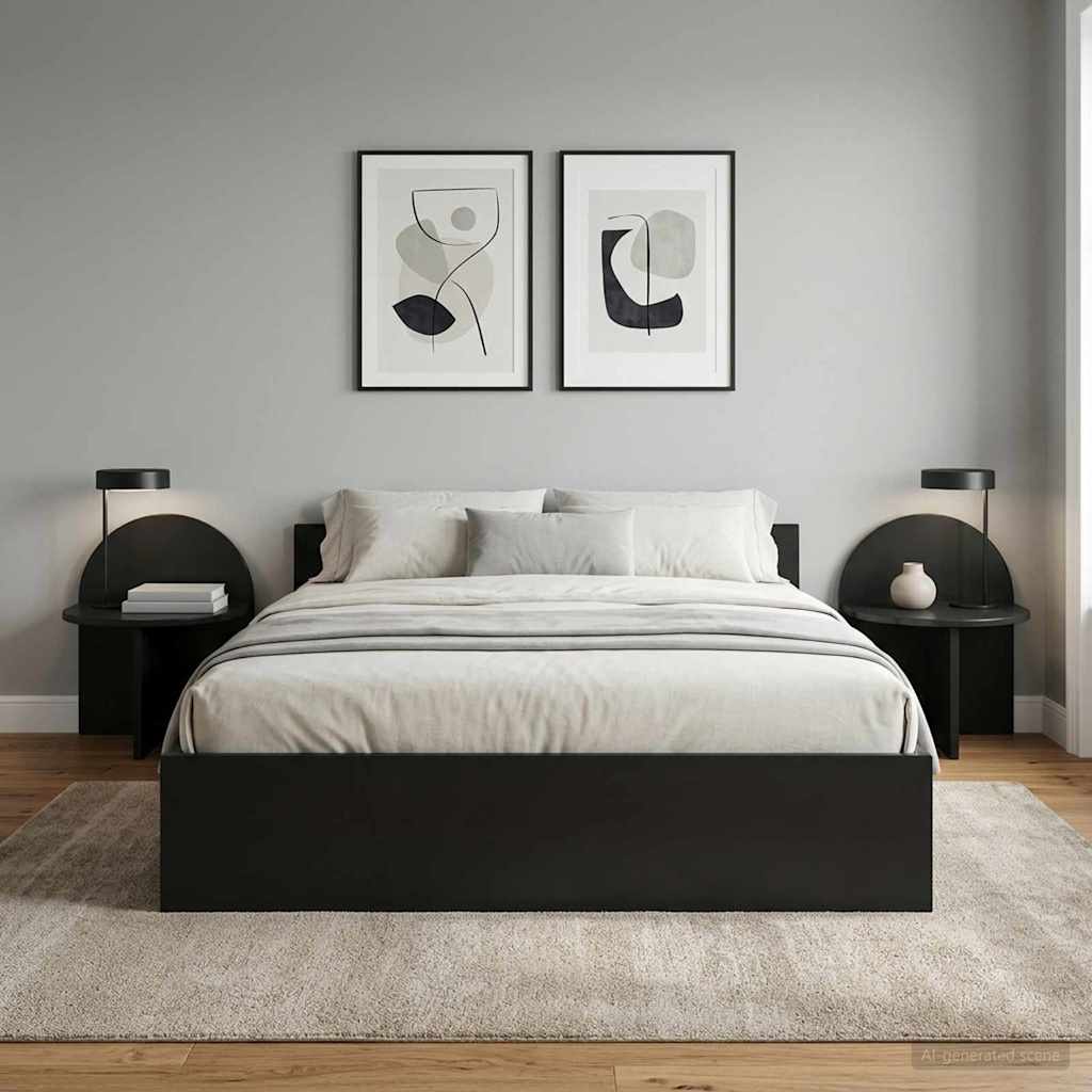 Nachttisch 2 stk. Schwarze Eiche 40 x 35,5 x 45,5 cm