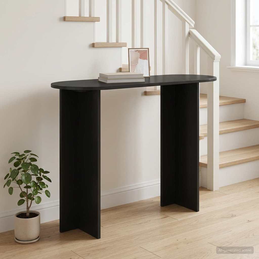 Konsolentisch Schwarz Eichen-Optik 100 x 39,5 x 75 cm