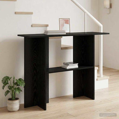 Konsolentisch Schwarz Eichen-Optik 100 x 30 x 75 cm