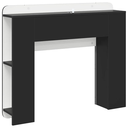 Kopfteil Schrank mit Speicher Schwarz Holzwerkstoff