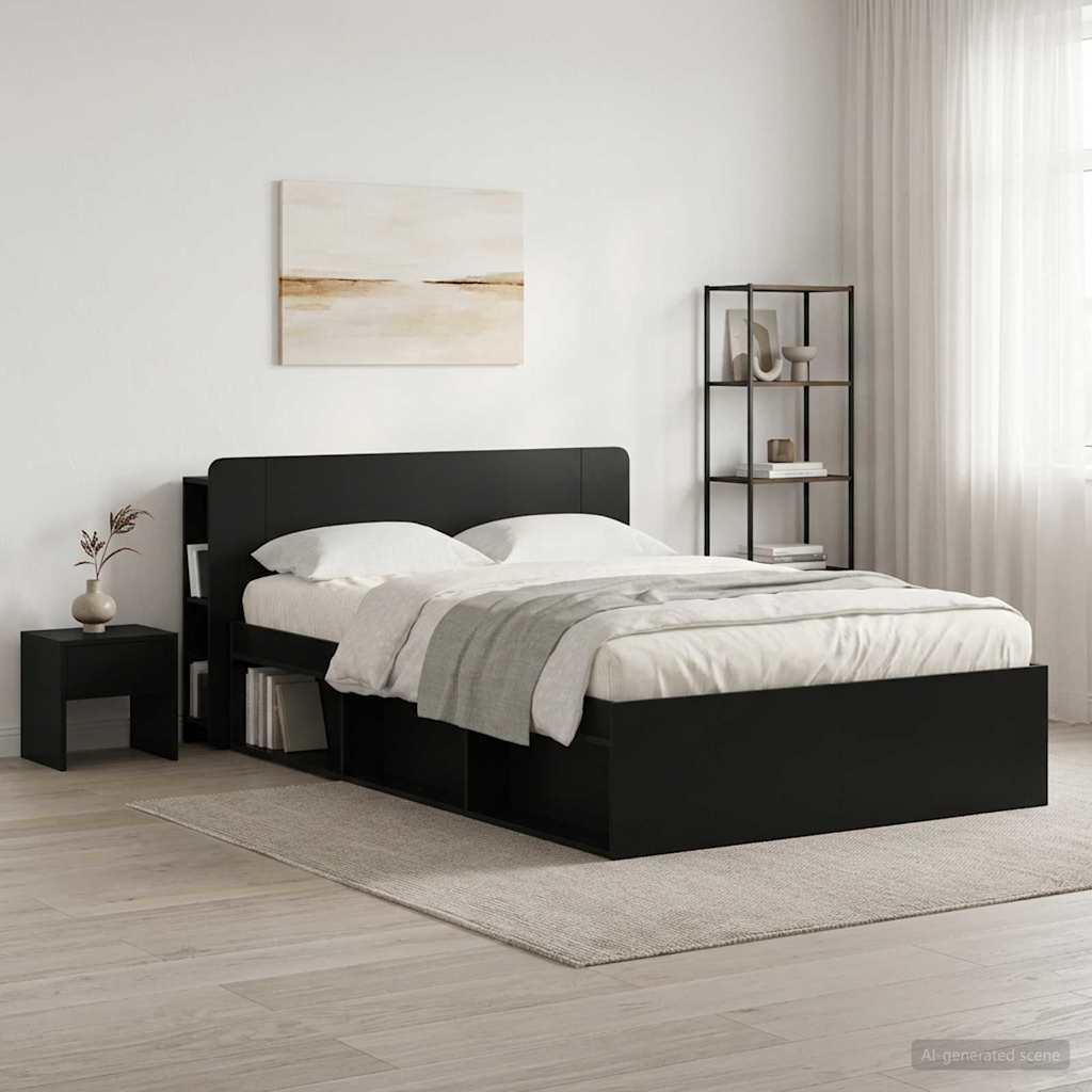Kopfteil Schrank Schwarz 135 x 18,5 x 80 cm Holzwerkstoff
