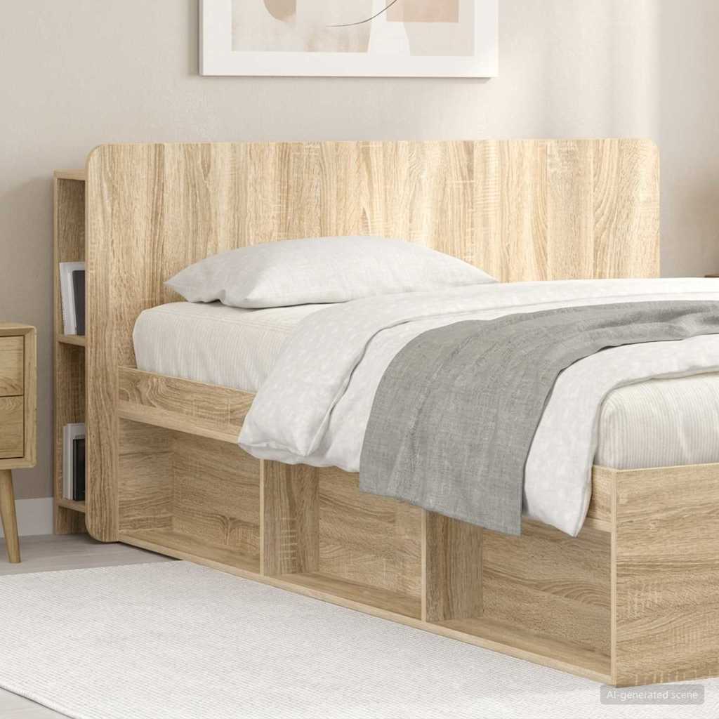 Kopfteil Schrank mit Speicher Sonoma Holzwerkstoff