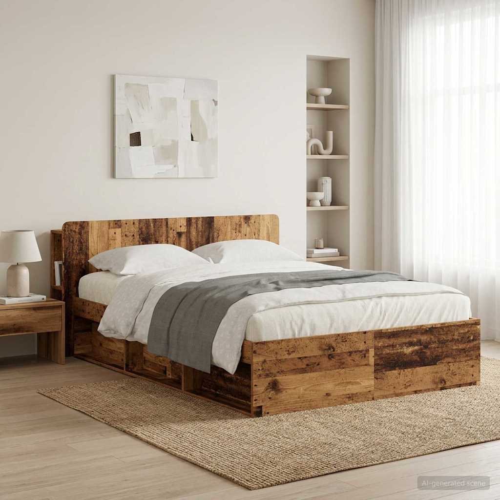 Kopfteil Schrank mit Speicher Altholz Holzwerkstoff