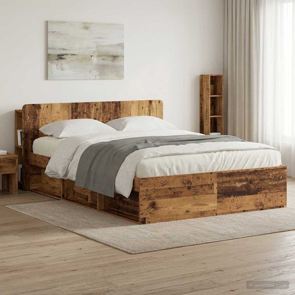 Kopfteil Schrank mit Speicher Altholz Holzwerkstoff