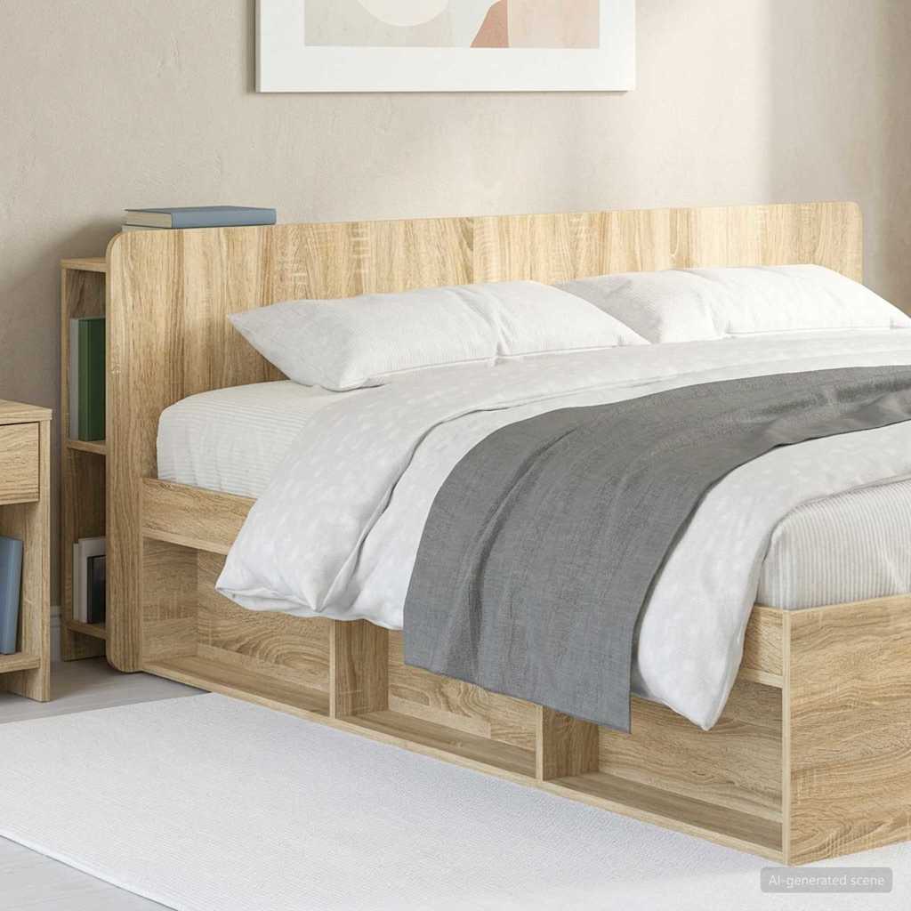 Kopfteil Schrank mit Speicher Sonoma-Eiche Holzwerkstoff