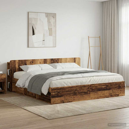 Kopfteil Schrank mit Speicher Altholz Holzwerkstoff