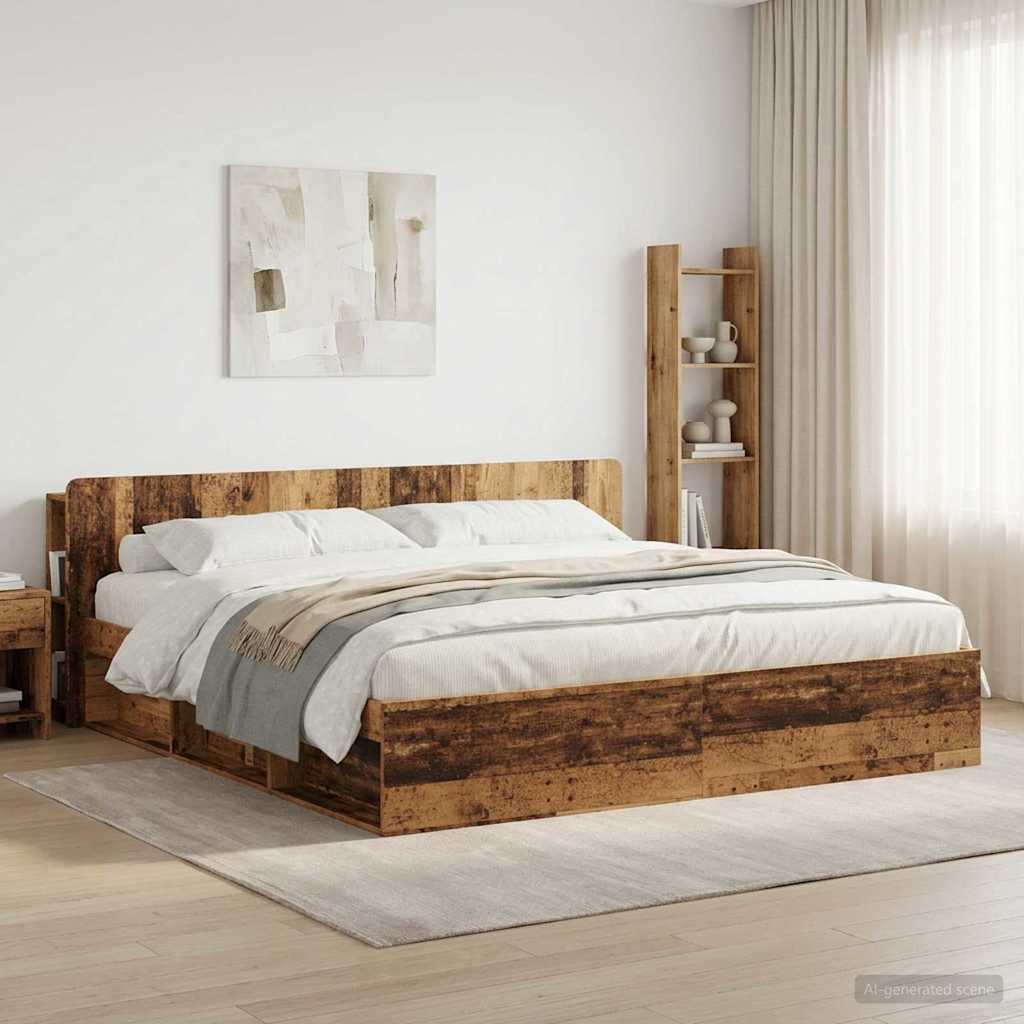 Kopfteil Schrank mit Speicher Altholz Holzwerkstoff