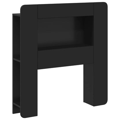 Kopfteil Schrank mit Speicher Schwarz Holzwerkstoff