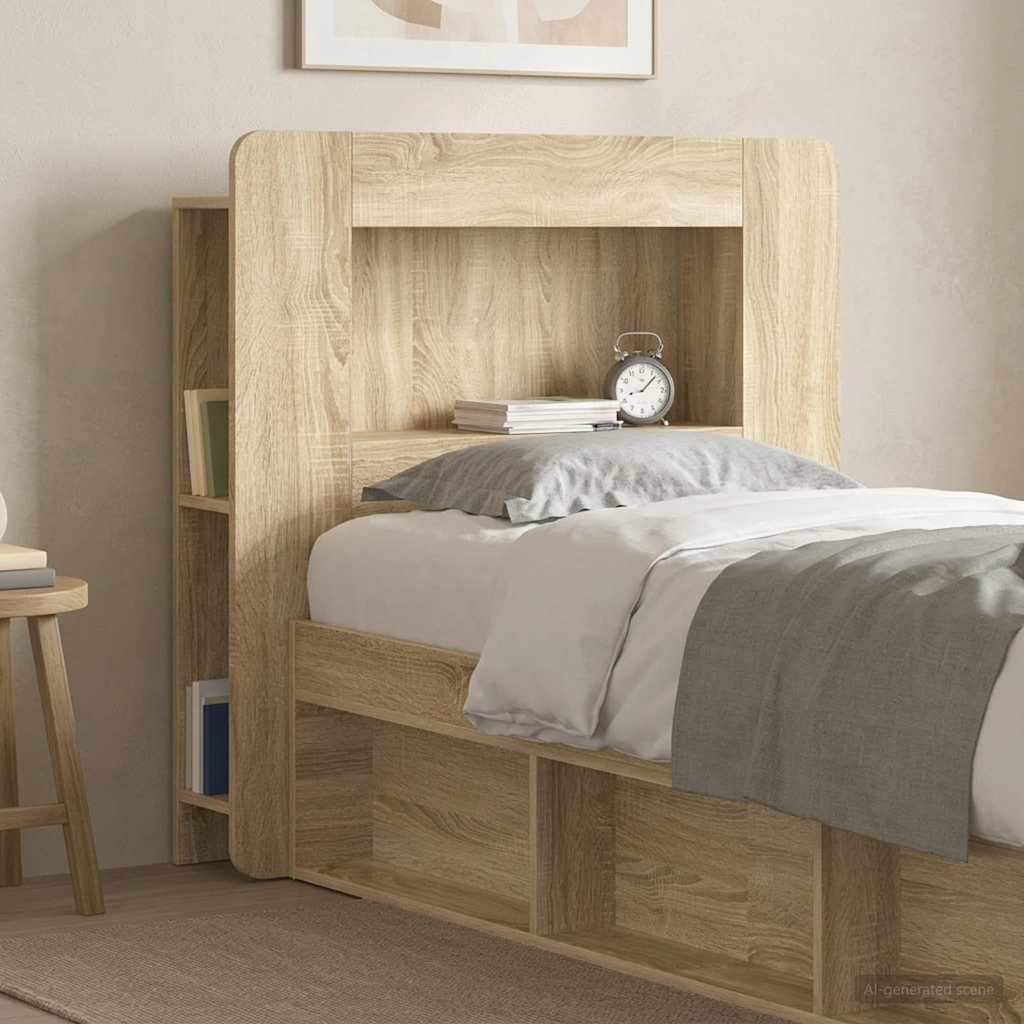 Kopfteil Schrank mit Speicher Sonoma-Eiche Holzwerkstoff