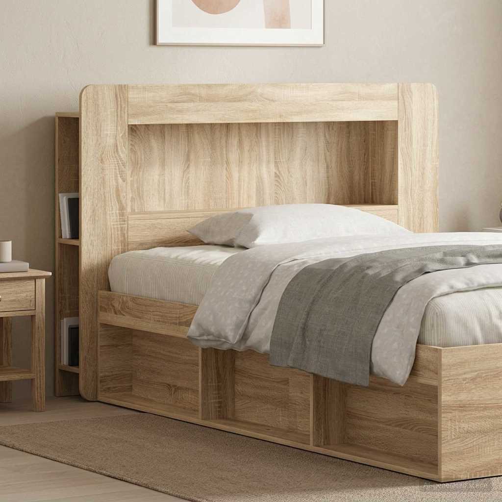 Kopfteil Schrank mit Speicher Sonoma-Eiche Holzwerkstoff