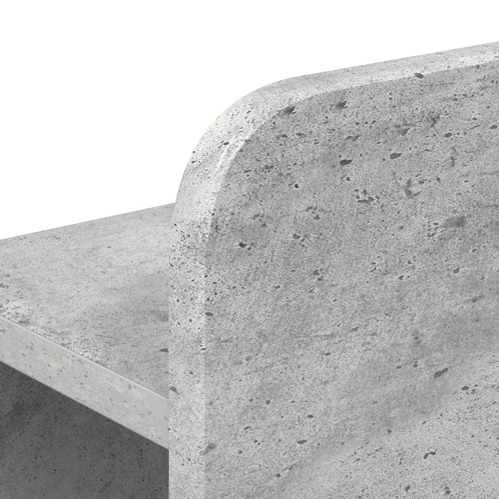 Kopfteil Schrank mit Speicher Betongrau Holzwerkstoff