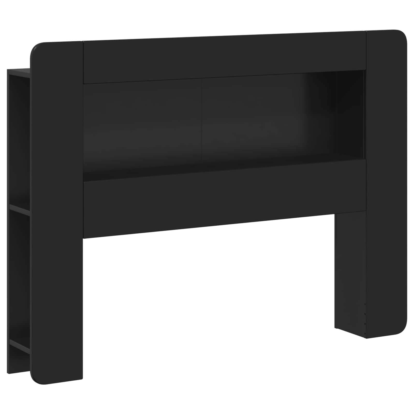 Kopfteil Schrank mit Speicher Schwarz Holzwerkstoff