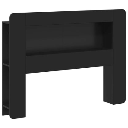 Kopfteil Schrank mit Speicher Schwarz Holzwerkstoff