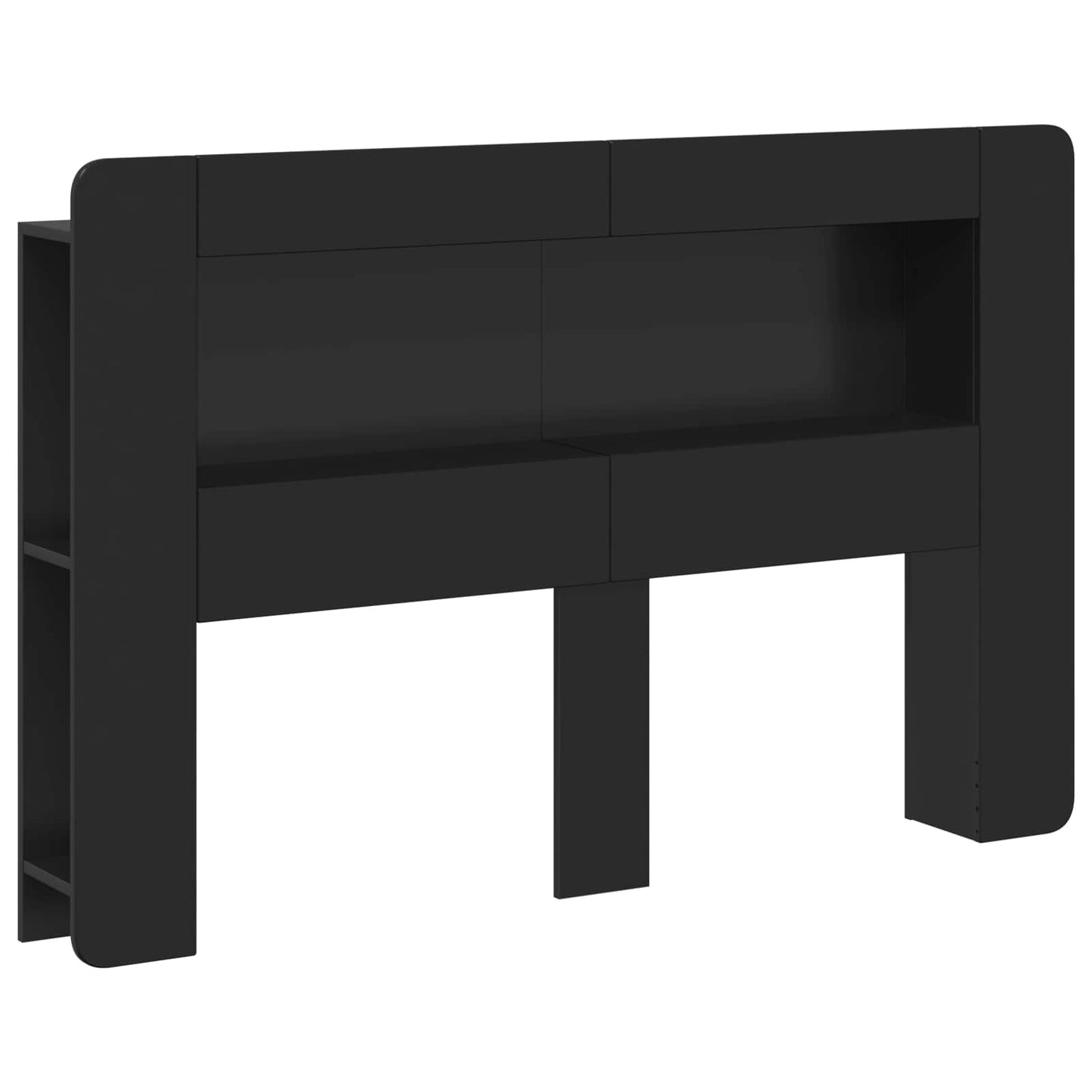 Kopfteil Schrank mit Speicher Schwarz Holzwerkstoff