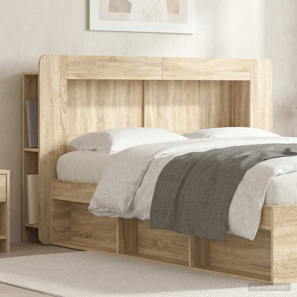 Kopfteil Schrank mit Speicher Sonoma-Eiche Holzwerkstoff