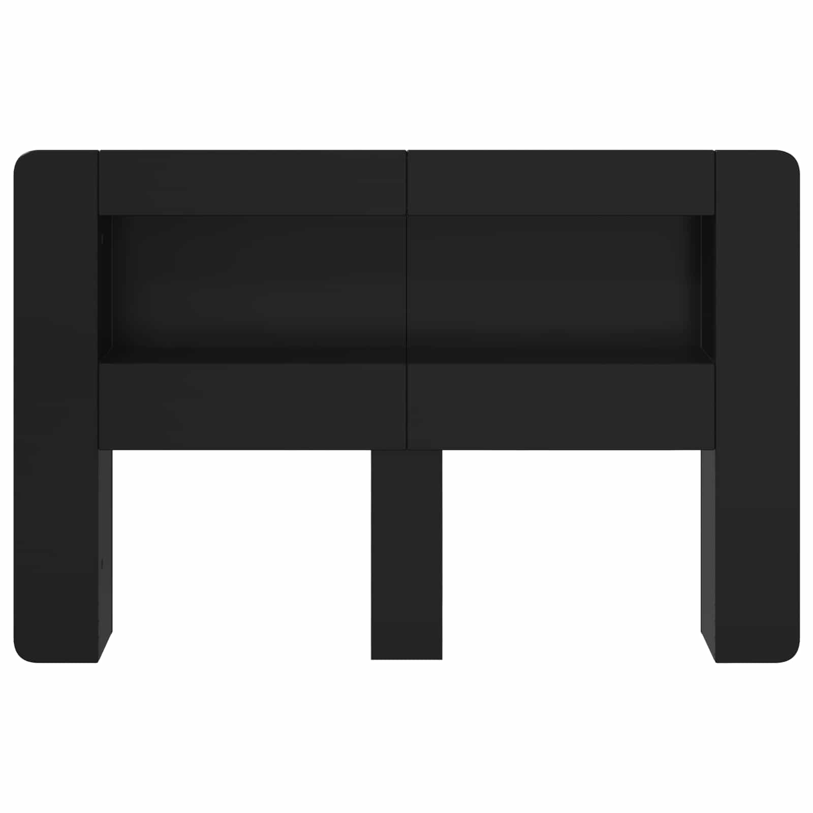Kopfteil Schrank mit Speicher Schwarz Holzwerkstoff