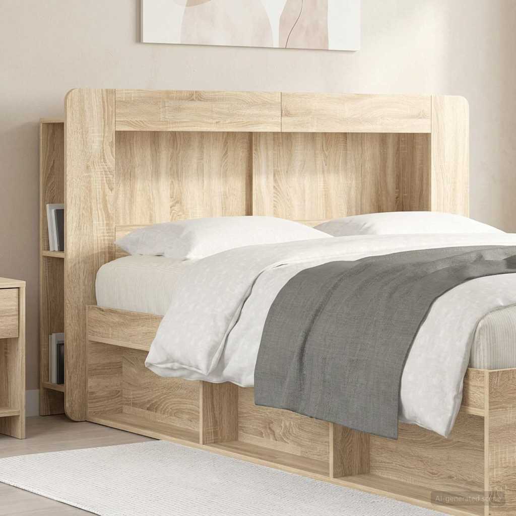 Kopfteil Schrank mit Speicher Sonoma-Eiche Holzwerkstoff