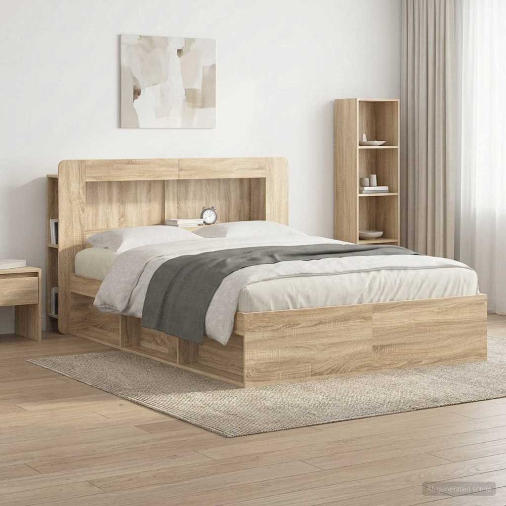 Kopfteil Schrank mit Speicher Sonoma-Eiche Holzwerkstoff